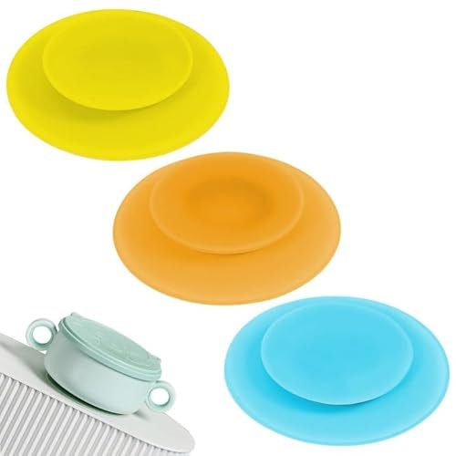 KSJEHW 3 PCS Ventose per Piatti per Bambini, Base per Piatti da svezzamento per Bambini, Aspirazione, Senza Slip Adatto a Seggioloni e Tavoli