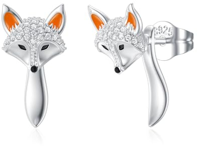 Fuchs Ohrringe 925 Sterling Silber Fuchs Ohrringe Hängende Fuchs Schmuck Geschenke für Damen Mädchen