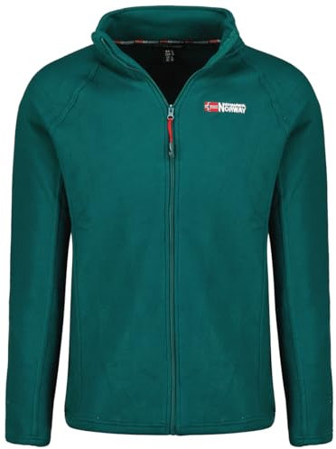 Geographical Norway Tug Men Fz - Giacca Uomo Pile Sottile Zip - Giacca Calda L'Autunno Inverno Primavera - Maglione Pelliccia Maniche Lunghe - Morbido Comfort All'Aperto (Verde Scuro L)