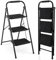 HOMFME Folding 2/3/4 Step Ladder, 150kg/265kg Capacity Anti Slip Tread Stepladder with Anti-Slip Pedal and Locking Device, Safety Metal Ladder Stool for Household Garage Shop (3 Step)