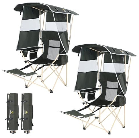 Nice C Canopy Chair, Camping Chair with Canopy, Folding Chair with Shade,Umbrella Chair, Canopy Chair Outdoor, Folding Lawn Chair, Sport Chair, Camping Chair with Foot Rest (2-P w/Footrest)
