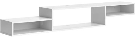 Vicco TV-Schrank Drive, Weiß, 180 x 26 cm mit offenen Regalen