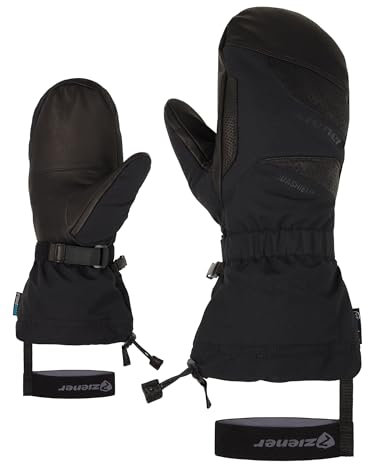 Ziener Erwachsene GAIKUS Ski-Fäustling/Wintersport | wasserdicht, Lange Stulpe, Wolle, Black, 7