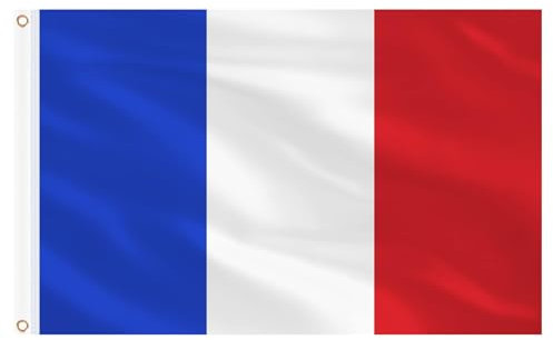 MOGADEE® Frankreich Flagge, 90 x 150 cm Französische Fahne Leuchtenden Farben mit 2 Messing-Ösen, Wetterfeste Fahne für Fahnenmast, Frankreich Fahne für Sportveranstaltungen Party Bar Deko