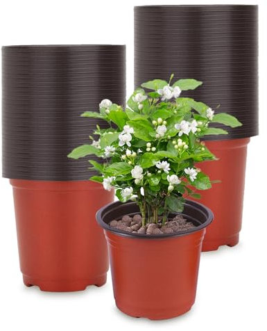 Lunyloer Plastic Plant Pots, 120 Pcs Small Plant Pots, Seed Starting Pots Flower Pots for Growing Seeds Flowers Vegetables and Seedlings for Gardening(10×8cm)