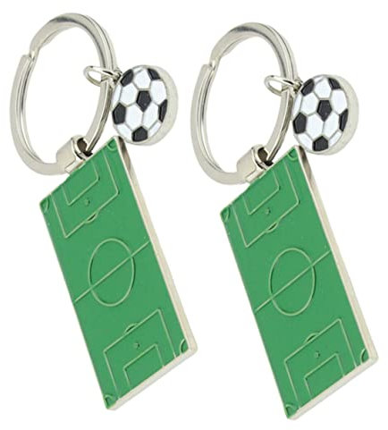 BELLIFFY 2stücke Mini-fußballfeld-schlüsselanhänger Aus Zinklegierung Cartoon-fußballfeld-anhänger Grün Hängeanhänger Für Tasche Und Rucksack Mehrzweck-schlüsselanhänger Für Autoschlüssel