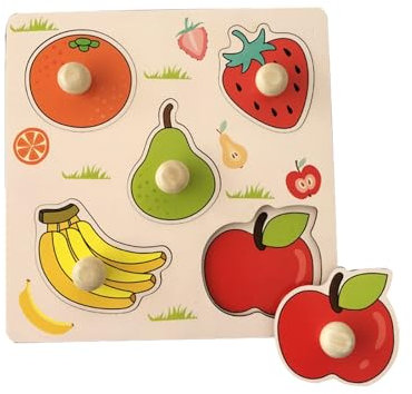 Holzpuzzle Zuhause Holzspielzeug für Kleinkinder, Kinder Greifpuzzle Spielzeug Sortierspiel, Holzspielzeug ab 1 Jahr, Baby Motorik Spielzeug Holzpuzzle Holz Puzzle ab 1 Jahr (Style 4)