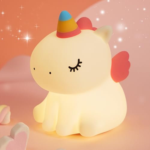 JMG-Myratts Einhorn-Nachtlicht für Kinder, Dimmbares Timer-Nachtlicht, Nachttischlampe für Kinder, Dekoration für das Kinderzimmer von Mädchen (Unicorn)