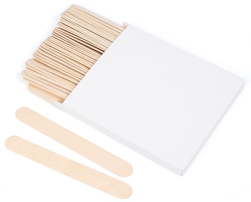 ANTETOK Jumbo Holzstäben zum Basteln Craft Sticks 20cm, 50 Stück, Popsicle Sticks, Eisstiele Holz Basteln, DIY-Handwerk, Zunge Depressor, Farbmischung