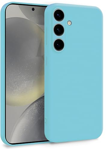 MyGadget Hülle für Samsung Galaxy S25 - Zweilagige Handyhülle mit Kameraschutz - Cover mit Innenfutter & Silikon außen - Blau - Türkis