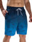 Arcweg Herren Badehose Lange Badeshorts Bedruckt Schnelltrocknend Elastischer Bund Leichte Schwimmhose Boardshorts Für Männer Strandurlaub & Freizeit Blau L(EU)