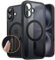 JETech Magnetic Case for iPhone 16 6.1-Inch with Camera Control Button, Compatible with MagSafe, Translucent Matte Back Slim Shockproof Phone Cover (Black)