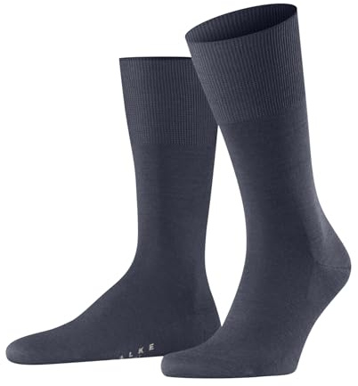FALKE Herren Socken Airport M So Wolle Baumwolle einfarbig 1 Paar, Blau Blue Ink 6491, 41-42