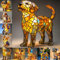 Hundelampe Französische Bulldogge & Corgi Harzlampe, LED Nachtlicht aus Kunstharz - Handgefertigte Retro-Tierlampe mit warmem Licht, Schlafzimmerdekoration & Geschenkidee für Hundeliebhaber (A)