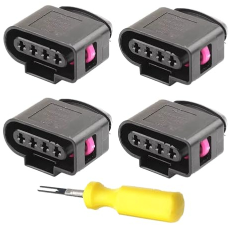 4 Stück Zündspulenverbinder-Reparatursatz 4B0973724, passend für VW Passat Tiguan Beetle Golf Jetta Audi A3 A4 A5 A6 Q7 TT R8, Kabelbaumstecker ersetzt 4B0973724 4B0-973-724