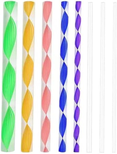 Punktierwerkzeuge zum Malen, 8 Stück Acryl-Dübelstäbe, bunte Zylinderstäbe, transparent, runde Stäbchen, verschiedene Größen, Mandala-Punktierwerkzeuge zum Bemalen von Töpferwaren, Punktmalerei