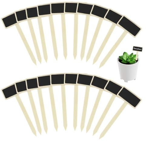 20 PCS Pflanzenschilder Aus Holz,Pflanzenstecker Holz Schilder Stecketiketten Tafel Mit Marker, Schilder Für Kräutergarten, Hochbeet Zubehör, Blumenstecker, Schilder Garten, Kräutergarten Schild