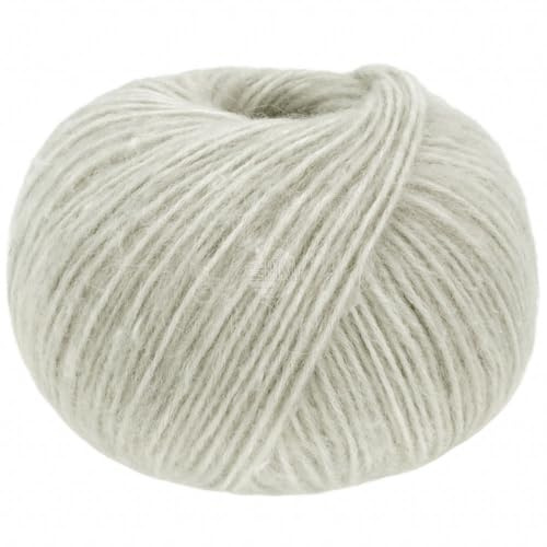 LANA GROSSA Natural Alpaca Pelo | Flauschige Netzgarnstruktur aus Baumwolle gefüllt mit Baby Alpakafasern und Merino Schurwolle | 50g Wolle zum Stricken & Häkeln | 125m Garn FB 36