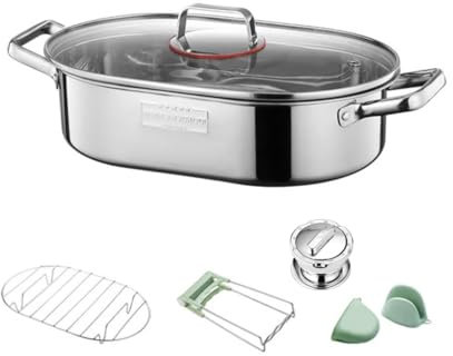 Vaporizador de pescado, olla ovalada para cocinar pescado al vapor, sopa hirviendo