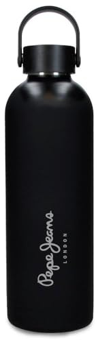Pepe Jeans Aris Botella de Acero Inoxidable Negro con Capacidad para 500ml y Medidas 7 x 23 cms Acero Inoxidable by Joumma Bags