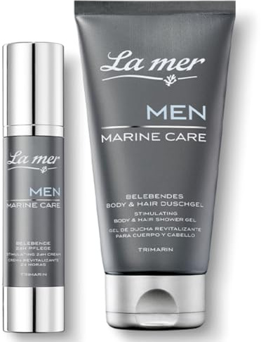 La mer Men Marine Care Sparset – 24h Pflege & Body & Hair Duschgel – Feuchtigkeit & Frische für Männerhaut – mit Trimarin-Komplex – vegan & dermatologisch getestet (2-teilig)