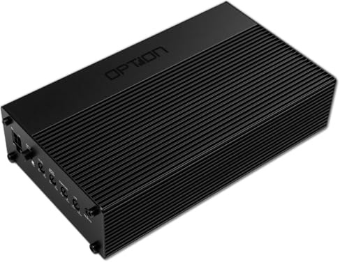 OPTION AIR-D1 1-Kanal Subwoofer-Verstärker – Mono Class-D Endstufe - 350 WRMS @ 4 Ohm - 580 WRMS @ 2 Ohm - High Level In - Bass Boost - inkl. Remote-Pegelregler