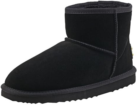 Shenduo Uomo Stivali Caviglia da Neve Impermeabile, Stivaletti Invernali D5645 Nero 44EU