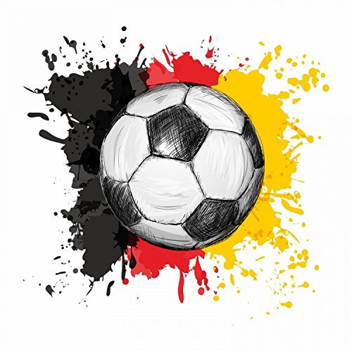 nikima Schönes für Kinder 110 Wandtattoo Fussball Deutschland Fahne Flagge schwarz rot Gold- in 6 Größen - Kinderzimmer Sticker Aufkleber Wanddeko Wandbild - Größe 500 x 500 mm