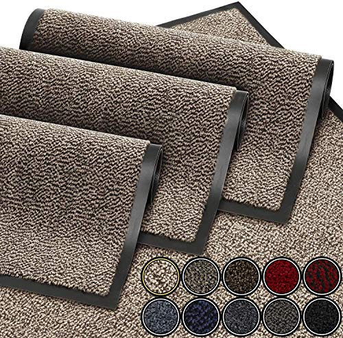 GadHome Fußmatte Beige Grau 90x120 cm | Eingangstürmatte wasserdicht waschbar strapazierfähiger Schmutzfänger | Rutschfester Schmutzfängerfußmatte für Haustür, Flur, Eingang, Küche, Schlafzimmer