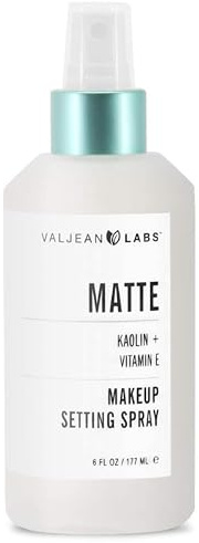 Valjean Labs Matte Makeup Setting Spray | Koalin + Vitamin E | Long-Lasting Wear, Matte Finish | Helps Hydrate and Control Oil | Paraben Free (6 oz)