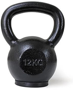 Core-Power Gusseisen Kettlebell 12 kg/Gusseisen Kugelhantel 4-32kg hochwertigste Eisenerz Pro Qualität für Gym, Fitness und Crossfit Gummi Stellfläche für Bodenschutz