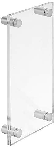 Türschild Acrylglas 20cm x 10cm mit vier Abstandshaltern/Schildformat 200mm x 100mm / Aluminium Abstandshalter/Doppelseitig/transparent/glänzend/Zeigis®