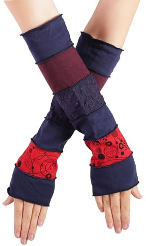 PUREWONDER Damen Armstulpen Handstulpen Design Nr. 11 Farbe Blau