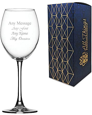 Personalised Engraved Enoteca Wine Glass, Gift Boxed, Personalise with Any Name and Message for Any Occasion