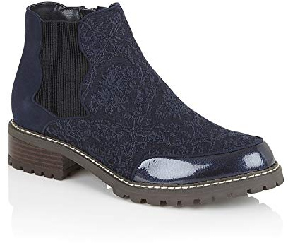 Ruby Shoo Ronni Chunky Flexible Casual Chelsea Boot Navy / Schwarz UK 3-9, Blau - navy - Größe: 41 EU