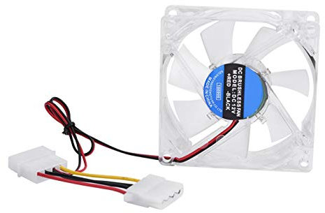 Ventilador de refrigeración LED, luz LED de 80 mm, 12 V, 4 pines, caja silenciosa para PC, ventilador de refrigeración, enfriador de computadora con una interfaz de alimentación de 4 pines(Azul)