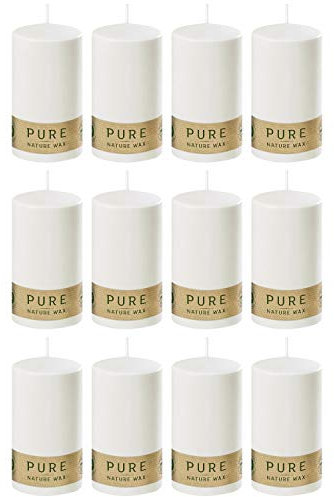 Wenzel Pure Kerze Safe Candle 13x7cm Natural, weiß (12 Stück)
