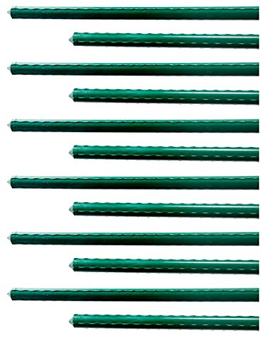 Tradineur - Pack de 12 tutores de Acero plastificado para Plantas de 1,1 x 180 cm, Ideal para el Cuidado del jardín. Varillas para el Cuidado de Plantas y arboles, para Que crezcan de Forma Correcta