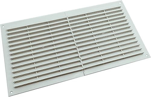 TEKLiNe Griglia Ventilazione Aerazione Plastica 225x430mm Rettangolare Areazione Protezione Insetti Sistema Aria Casa Colore Bianco, Griglia Aerazione 22,5x43cm