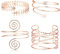Milacolato Spiral Oberarm Cuff Armband Armreif Für Damen Verstellbares Glatt Offen Viktorianischer Filigraner Wirbel Boho Handgelenkwickel Blatt Manschetten Armband Roségold