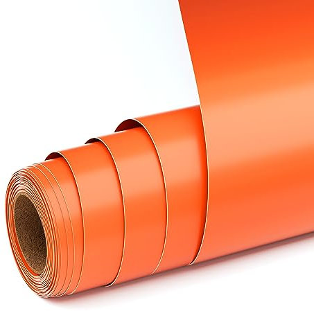 UIOK Vinylfolie Plotter Matte Orange Selbstklebende Folie, 12 x 15ft Vinyl Plotterfolie Rollen Selbstklebende Folie für Cricut und Anderen Bastelschneidern DIY Dekorfolie (Orange)