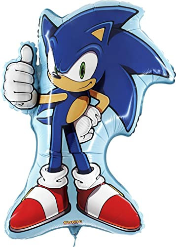 Toyland® Globo de Aluminio con Forma de Personaje de Sonic The Hedgehog de 29 Pulgadas - Globos de Fiesta para niños