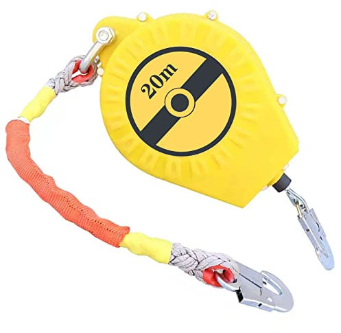 Fallschutz Absturzsicherung, Höhensicherungsgerät Dachdecker, Absturzsicherung Einziehbar für Arbeiter, Zuverlässige Sicherungsseil, Auffanggerät - Bis 150 Kg(Size:20m)
