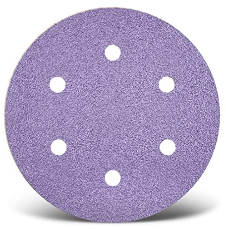 MENZER Purple HD Schleifscheiben 225 mm, 6-Loch (25 Stk.) K120 | f. Trockenbauschleifer, Keramik-Mix, Klettbefestigung