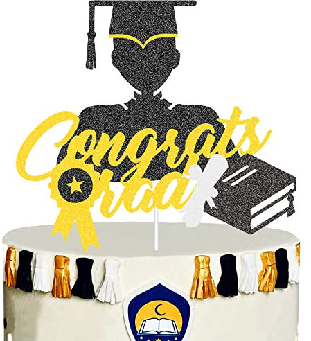 Graduation Kuchen Deko Abschlussfeier Cake Topper - Congrats Grad Kuchen Dekorationen 2023 Graduation Party Dekorationen Zubehör für College Grad
