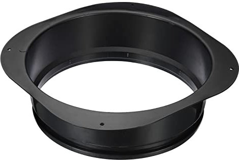 PATIKIL 10 Duct Connector Flange, Dryer Vent Wall Plate Square to Round Straight Ducting Plate for Air Heating Cooling Ventilation Exhaust Fan, Black