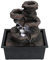 FBITE Outdoor Waterfalls Realistic Slate Garden Water Feature Outdoor LED Fountain Waterfall ElectricPump Floor-Standing Waterfalls Fountains for Home Yard