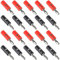 ALMOCN 20PCS Banana Plugs 4mm Male Audio Speaker Cable Connector Support 12 AWG to 20 AWG Wires, Red + Black