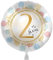 Bunter Ballon 2. Geburtstag Folienballon zwei Geburtstag 2 Jahr Mädchen Junge Pastell Luftballon Zahl 2, Made in EU
