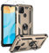 FMPCUON Funda para LG K40S Carcasa, 2 Pack Cristal Templado, Protección Cámara con 360 Anillo Soporte PC y Silicona TPU Case - Dorado